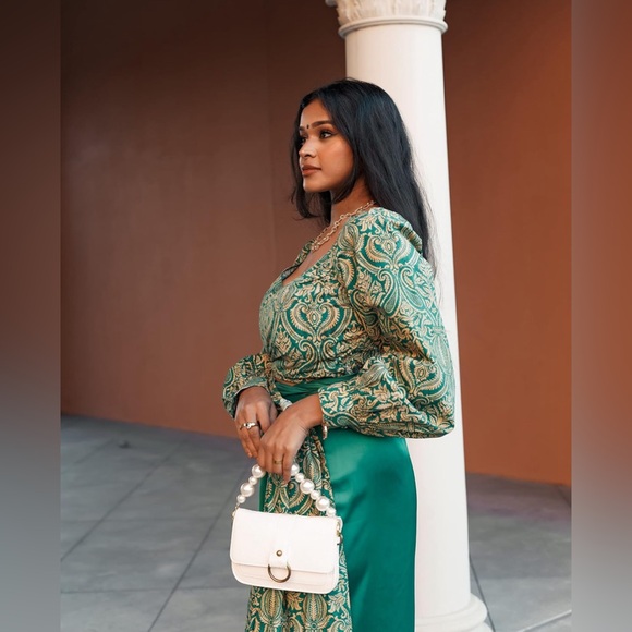 NEW! The Drop Size XL Jacquard Print Sweetheart Top by @Sruthijayadevan - Picture 5 of 10